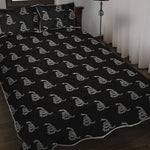 Gadsden Flag Pattern Print Quilt Bed Set