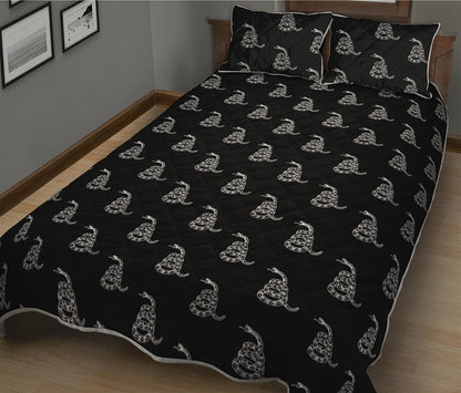 Gadsden Flag Pattern Print Quilt Bed Set