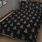 Gadsden Flag Pattern Print Quilt Bed Set