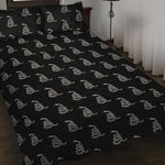 Gadsden Flag Pattern Print Quilt Bed Set