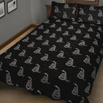 Gadsden Flag Pattern Print Quilt Bed Set