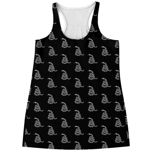Gadsden Flag Pattern Print Women's Racerback Tank Top