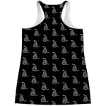 Gadsden Flag Pattern Print Women's Racerback Tank Top