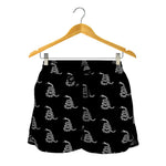Gadsden Flag Pattern Print Women's Shorts