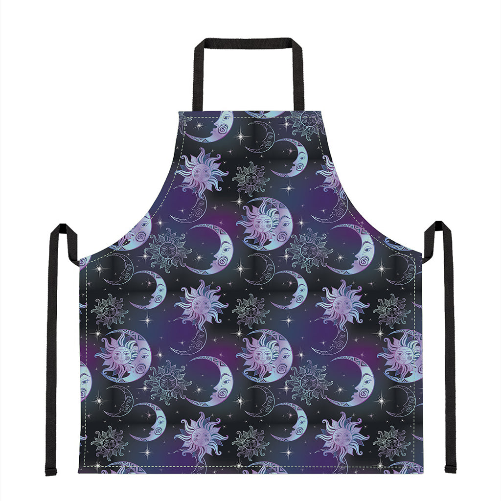 Galaxy Celestial Sun And Moon Print Apron