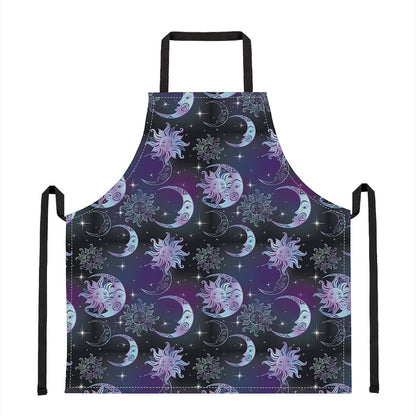 Galaxy Celestial Sun And Moon Print Apron