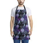 Galaxy Celestial Sun And Moon Print Apron