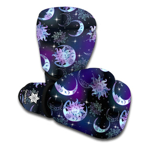 Galaxy Celestial Sun And Moon Print Boxing Gloves