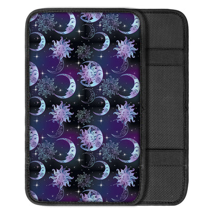 Galaxy Celestial Sun And Moon Print Car Center Console Cover