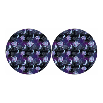Galaxy Celestial Sun And Moon Print Car Coasters