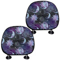 Galaxy Celestial Sun And Moon Print Car Headrest Covers