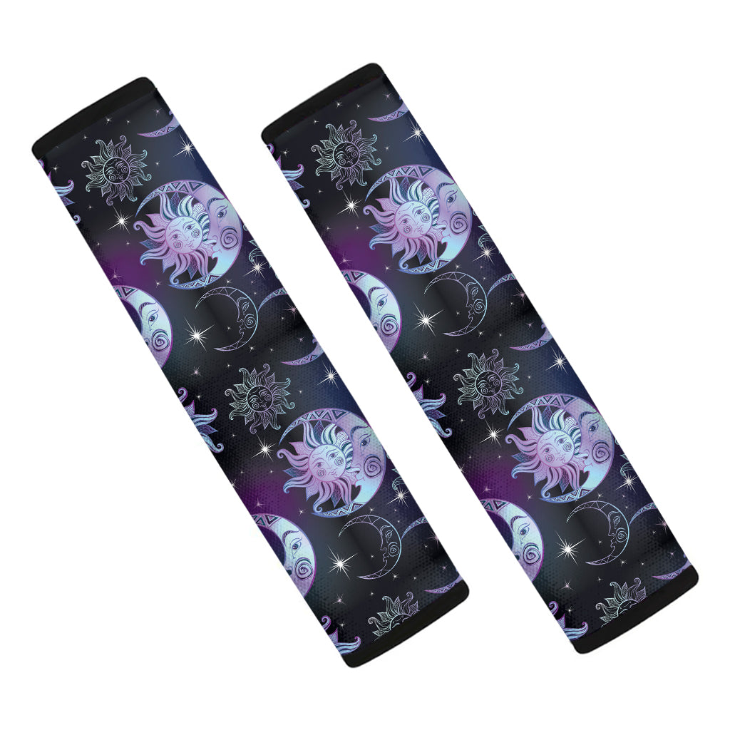 Galaxy Celestial Sun And Moon Print Car Seat Belt Covers