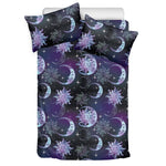 Galaxy Celestial Sun And Moon Print Duvet Cover Bedding Set