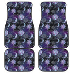 Galaxy Celestial Sun And Moon Print Front and Back Car Floor Mats