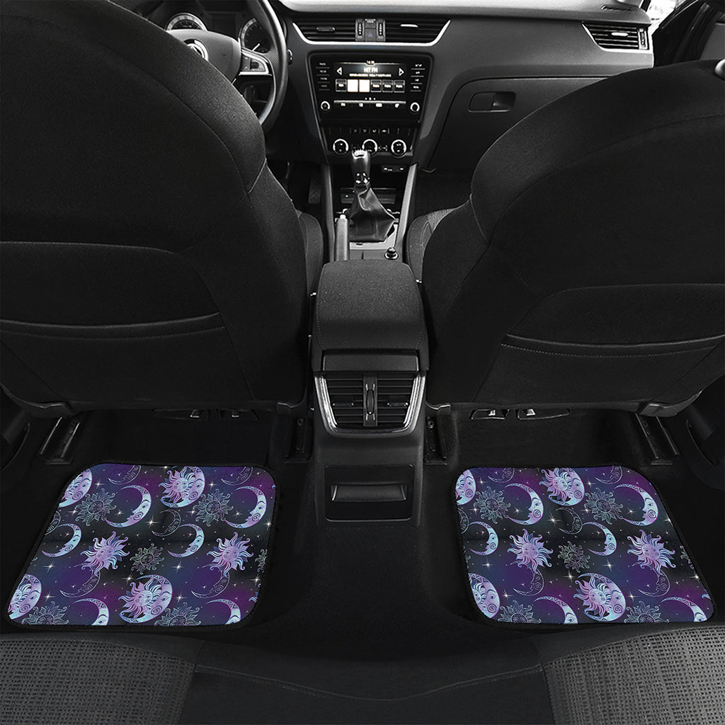 Galaxy Celestial Sun And Moon Print Front and Back Car Floor Mats