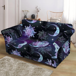 Galaxy Celestial Sun And Moon Print Loveseat Slipcover