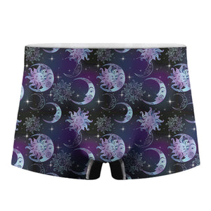 Galaxy Celestial Sun And Moon Print Men's Boxer Briefs