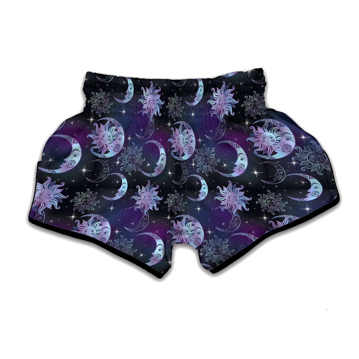 Galaxy Celestial Sun And Moon Print Muay Thai Boxing Shorts