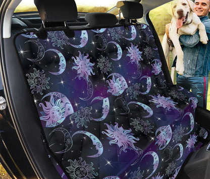 Galaxy Celestial Sun And Moon Print Pet Car Back Seat Cover