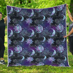 Galaxy Celestial Sun And Moon Print Quilt