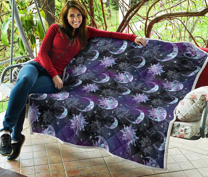Galaxy Celestial Sun And Moon Print Quilt