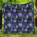 Galaxy Celestial Sun And Moon Print Quilt