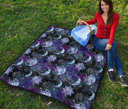 Galaxy Celestial Sun And Moon Print Quilt