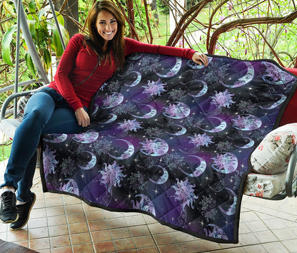 Galaxy Celestial Sun And Moon Print Quilt