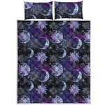 Galaxy Celestial Sun And Moon Print Quilt Bed Set