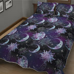 Galaxy Celestial Sun And Moon Print Quilt Bed Set