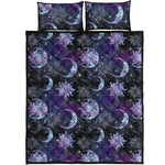 Galaxy Celestial Sun And Moon Print Quilt Bed Set