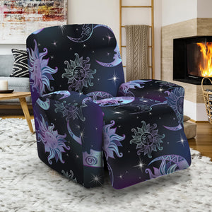 Galaxy Celestial Sun And Moon Print Recliner Slipcover