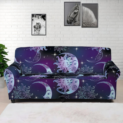 Galaxy Celestial Sun And Moon Print Sofa Cover