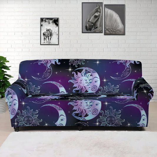 Galaxy Celestial Sun And Moon Print Sofa Cover