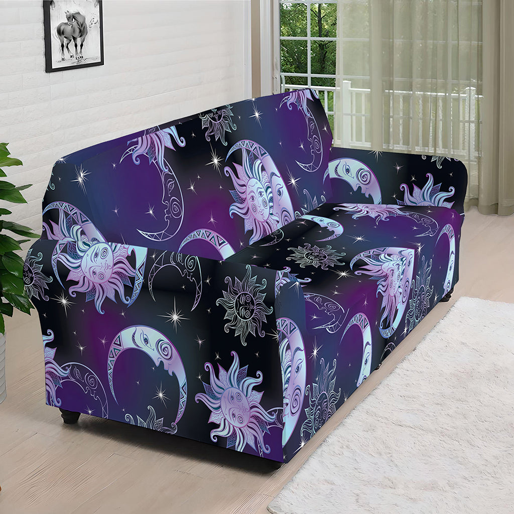 Galaxy Celestial Sun And Moon Print Sofa Cover
