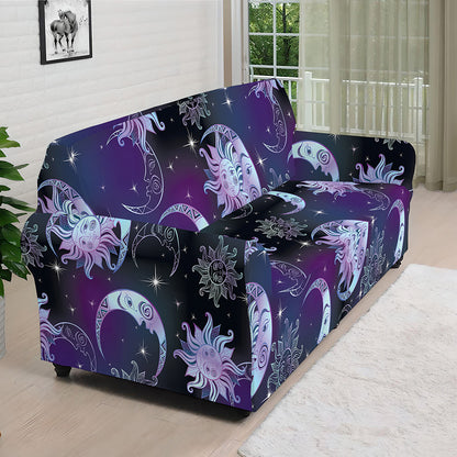 Galaxy Celestial Sun And Moon Print Sofa Cover