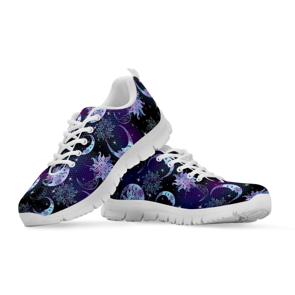 Galaxy Celestial Sun And Moon Print White Sneakers