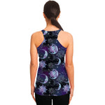 Galaxy Celestial Sun And Moon Print Women's Racerback Tank Top