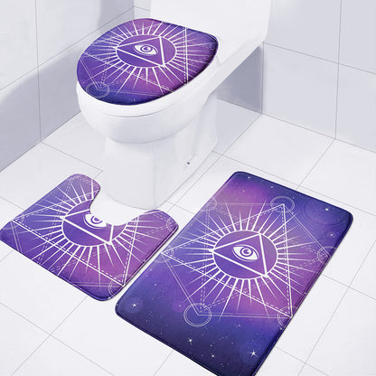 Galaxy Eye of Providence Print 3 Piece Bath Mat Set