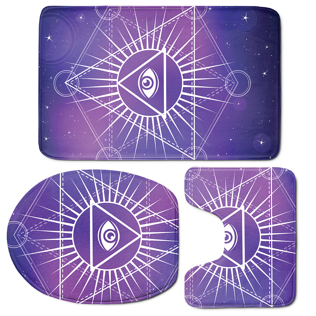 Galaxy Eye of Providence Print 3 Piece Bath Mat Set