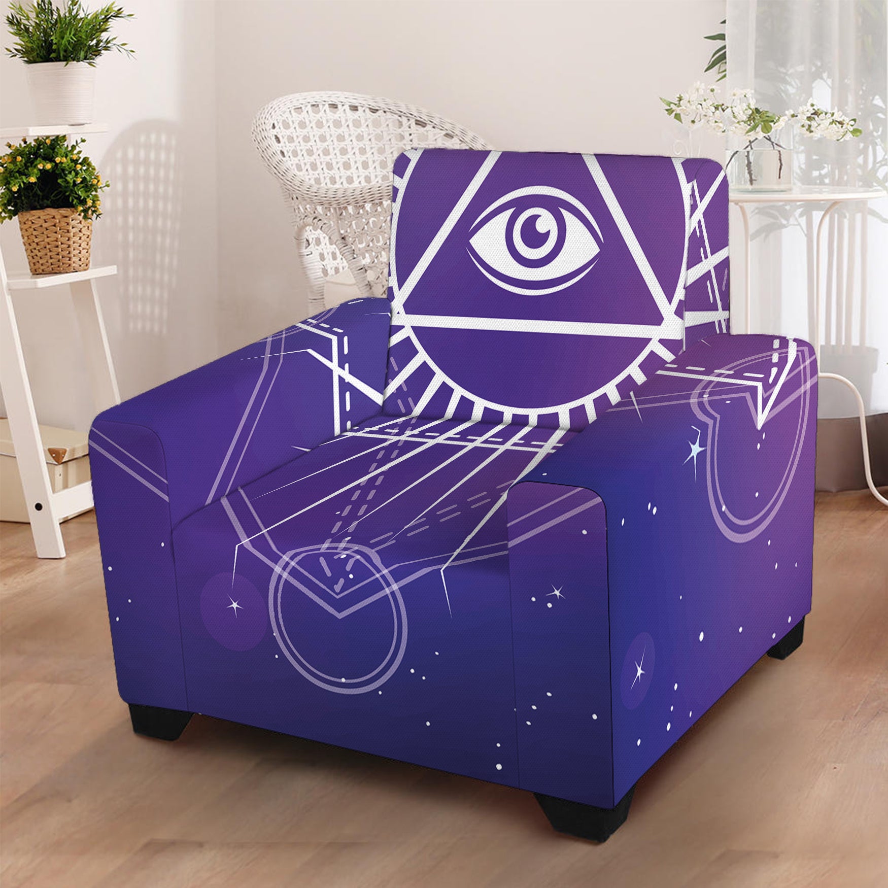 Galaxy Eye of Providence Print Armchair Slipcover