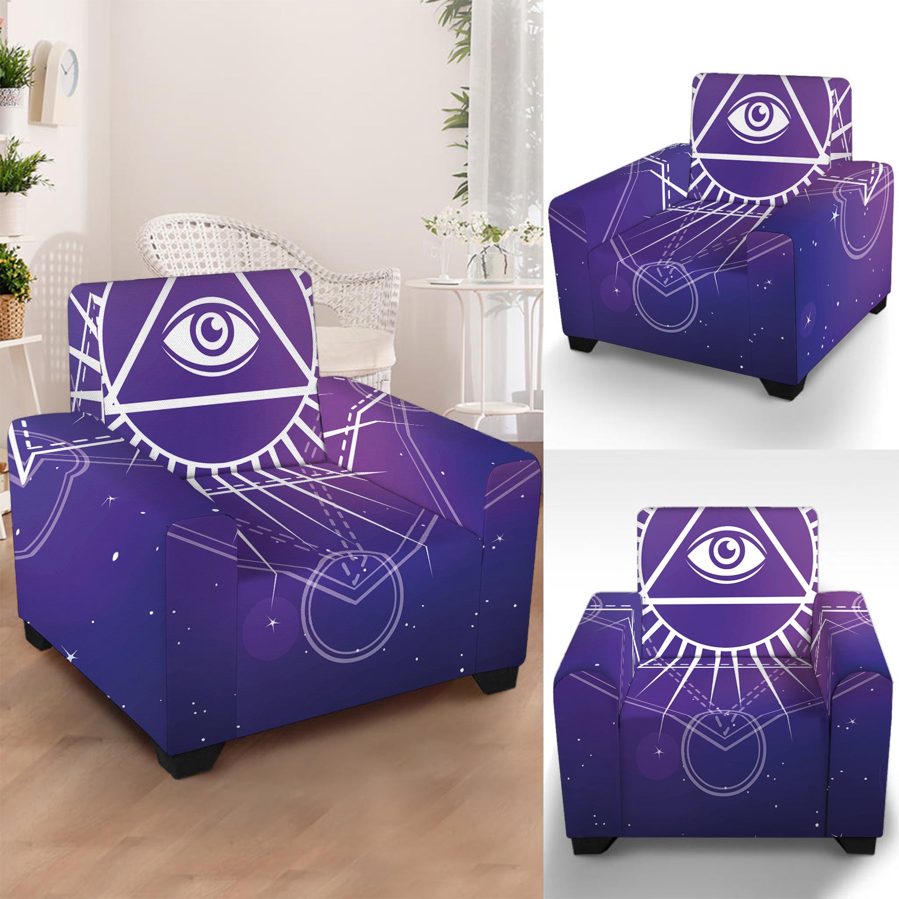 Galaxy Eye of Providence Print Armchair Slipcover