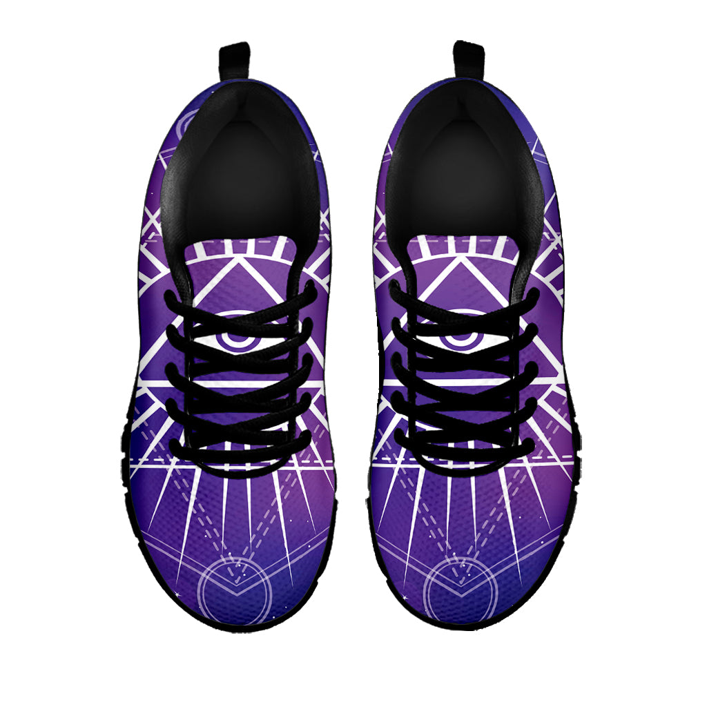 Galaxy Eye of Providence Print Black Sneakers