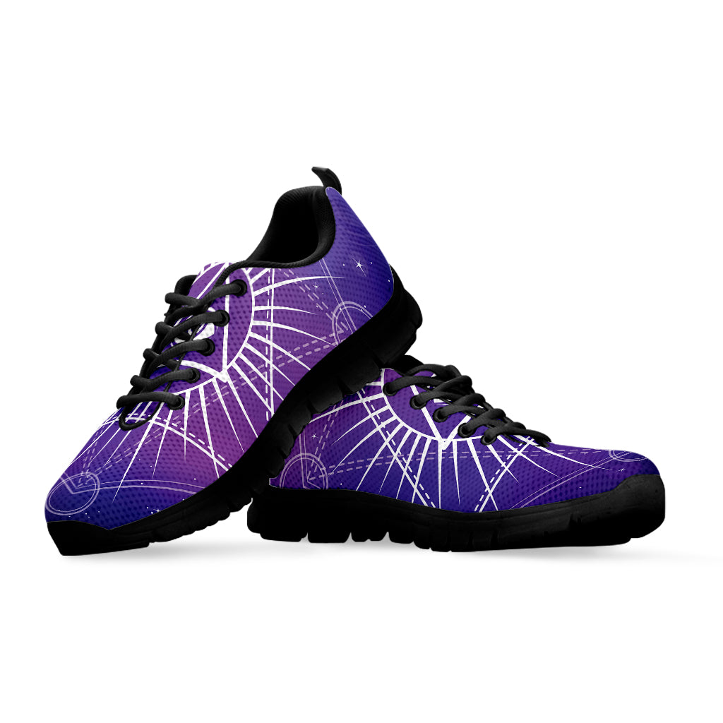 Galaxy Eye of Providence Print Black Sneakers