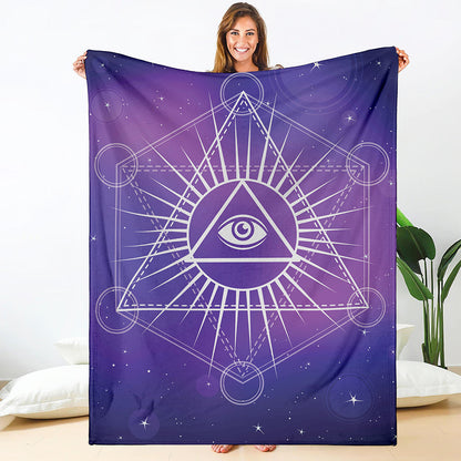 Galaxy Eye of Providence Print Blanket