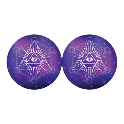 Galaxy Eye of Providence Print Car Coasters