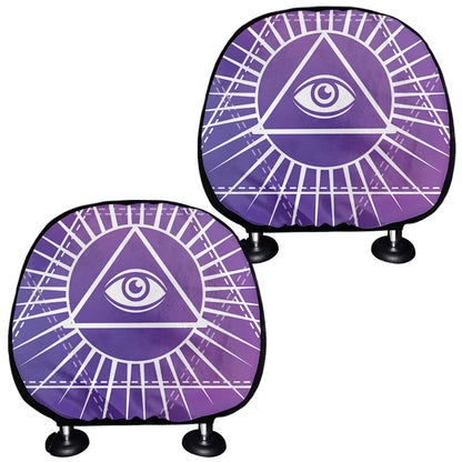 Galaxy Eye of Providence Print Car Headrest Covers