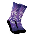 Galaxy Eye of Providence Print Crew Socks