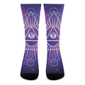 Galaxy Eye of Providence Print Crew Socks