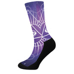 Galaxy Eye of Providence Print Crew Socks